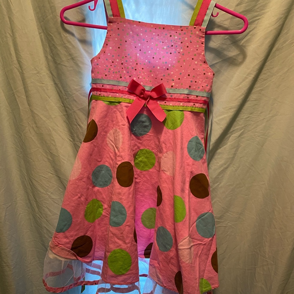 Cute 5t girls ribbon dress. Pink